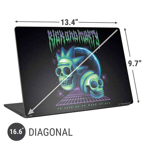 Adult Swim Rick and Morty Neon Skulls Universal Laptop 16.6in (13.4 x 9.7in) Skin